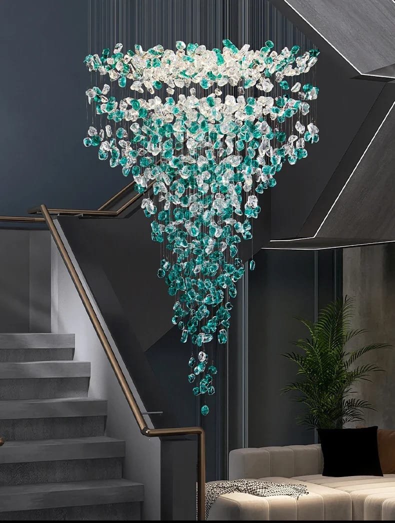 Luxury Large Green Crystal Stone Chandelier Luxury Large Green Crystal Stone Chandelier