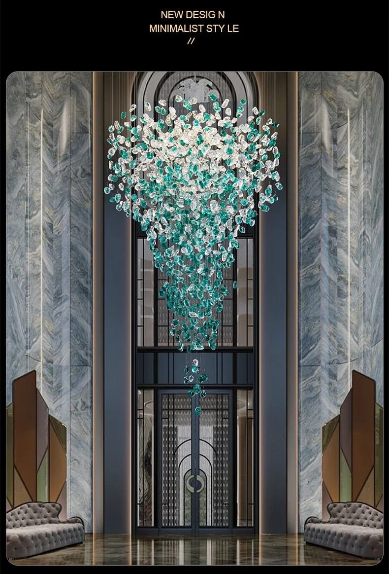 Luxury Large Green Crystal Stone Chandelier Luxury Large Green Crystal Stone Chandelier