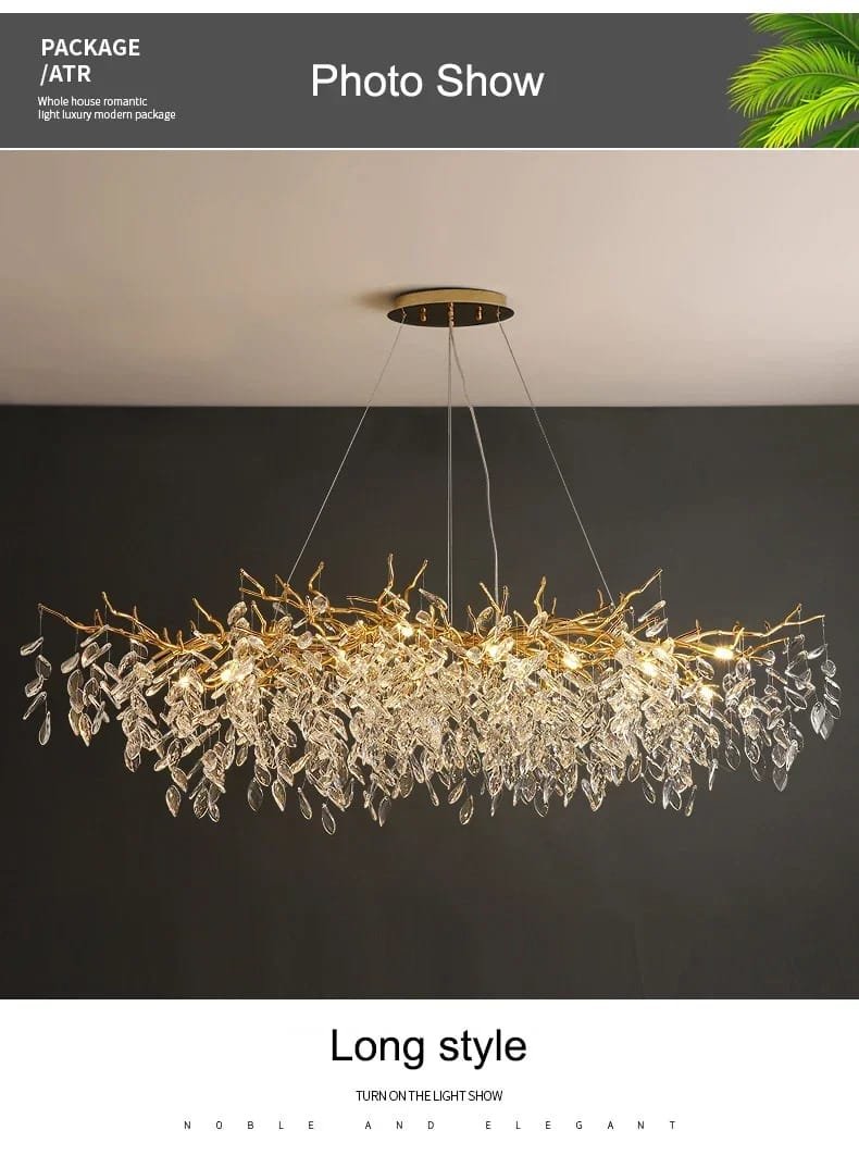 Ceiling Chandelier Led Pendant Luxury Modern Crystal Hanging Light Fixture