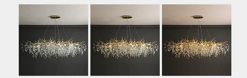 Ceiling Chandelier Led Pendant Luxury Modern Crystal Hanging Light Fixture