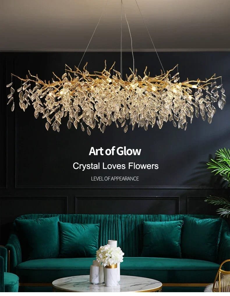 Ceiling Chandelier Led Pendant Luxury Modern Crystal Hanging Light Fixture