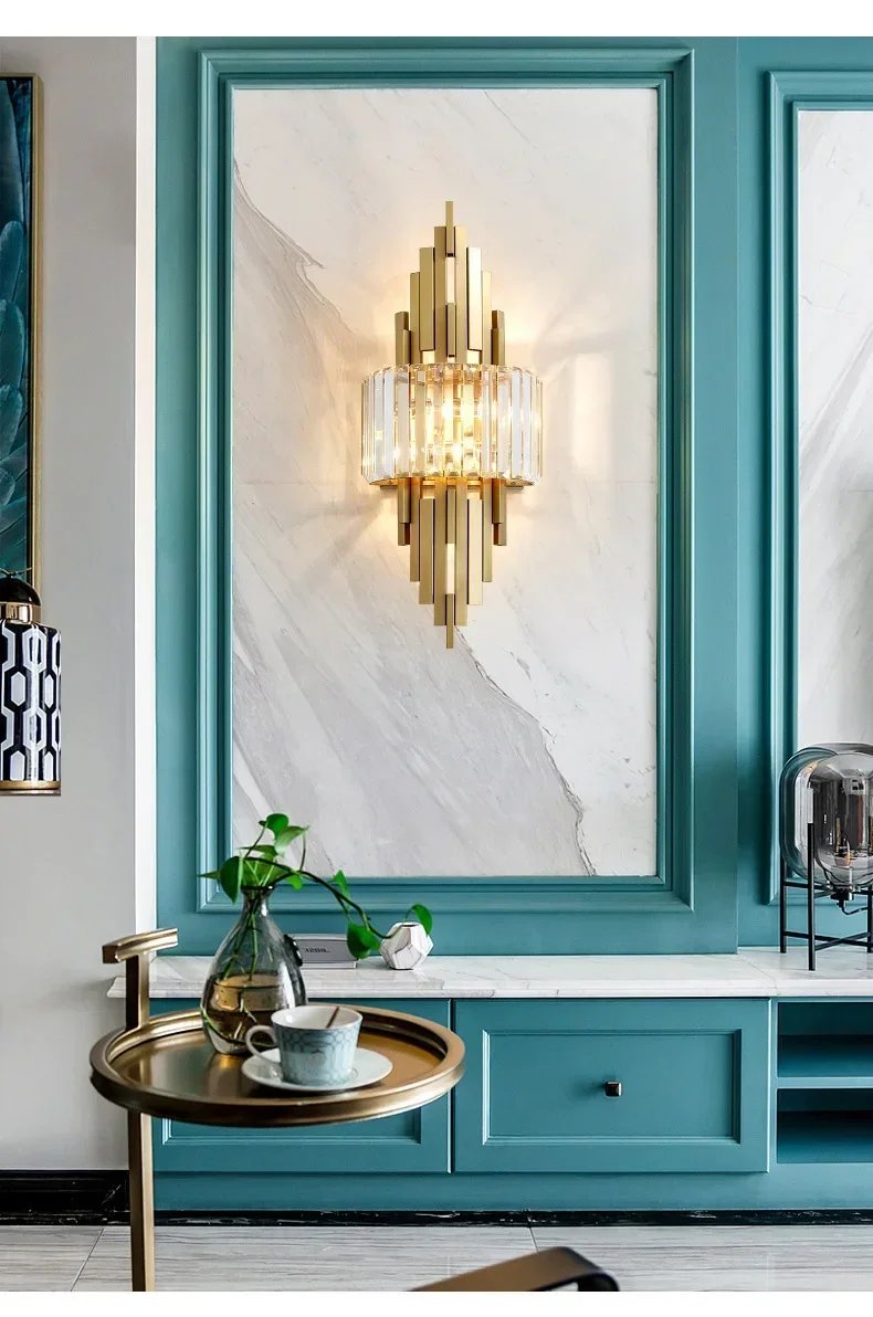 Modern luxury crystal wall lamp