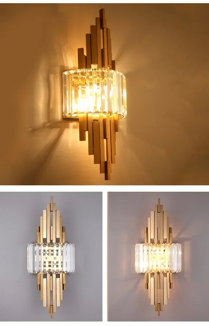 Modern luxury crystal wall lamp
