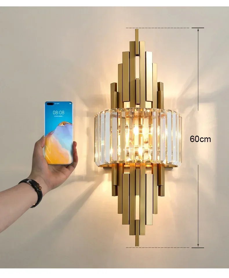 Modern luxury crystal wall lamp