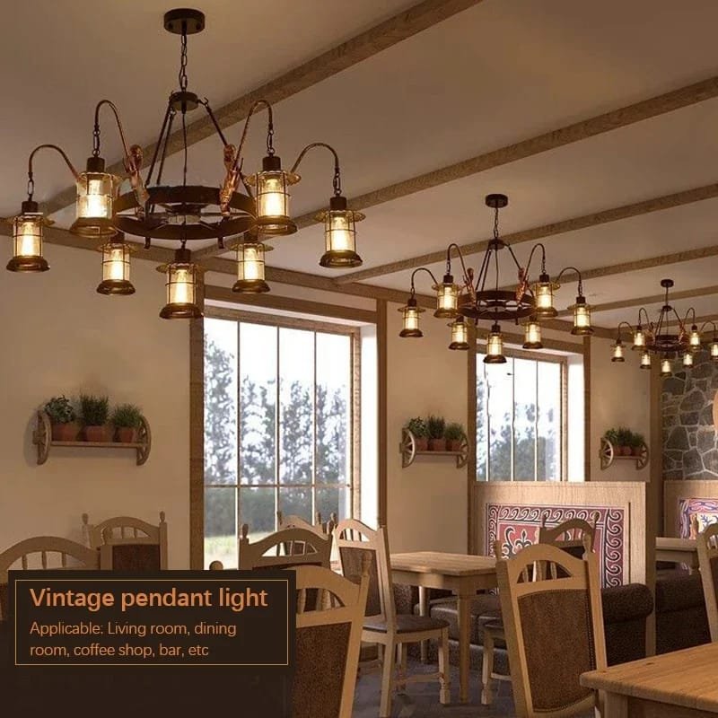 American Retro Pendent Chandelier Lamp Industrial