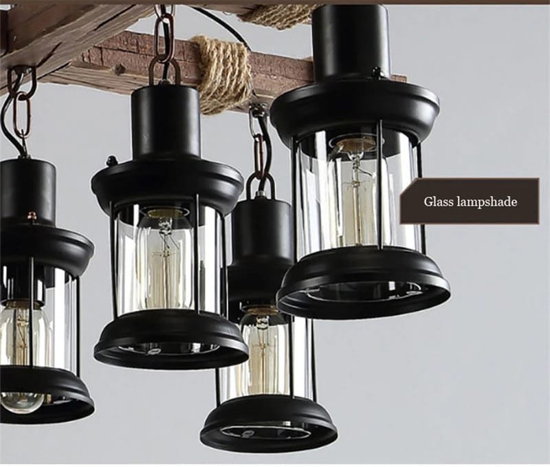 Retro Wood Pendant Lights 8 Head Chandelier Wooden Droplight Retro Wood Pendant Lights 8 Head Chandelier Wooden Droplight