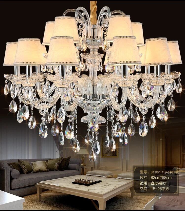 Ceiling Chandelier Pendant Lights for Living Room With Lampshades