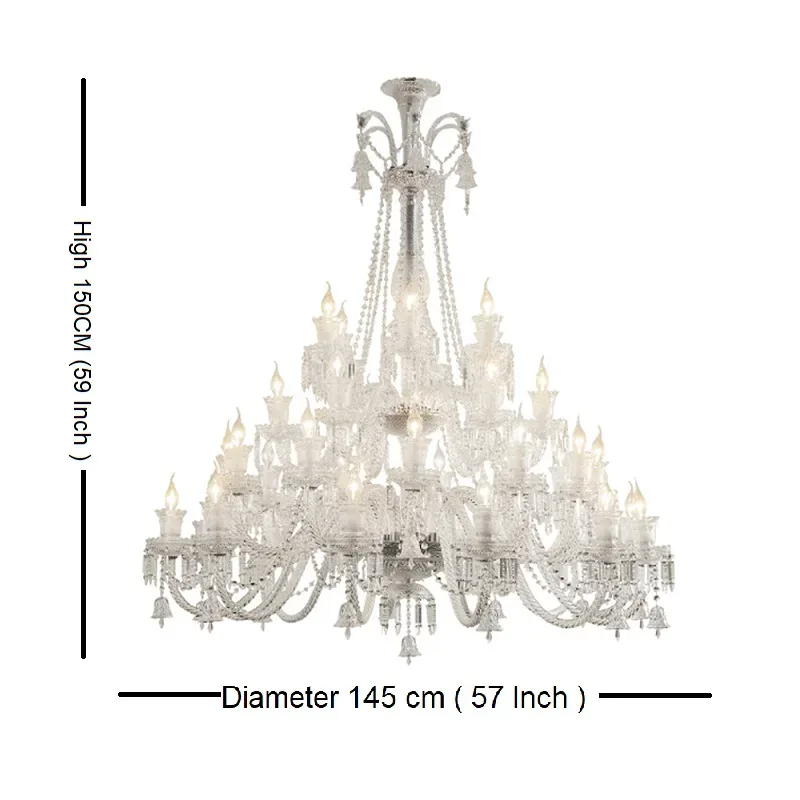 Extra Large Crystal Chandelier Lighting 48 Lights Diameter 150cm 110-240v