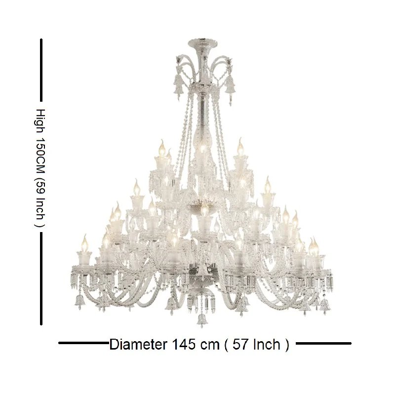 Extra Large Crystal Chandelier Lighting 48 Lights Diameter 150cm 110-240v