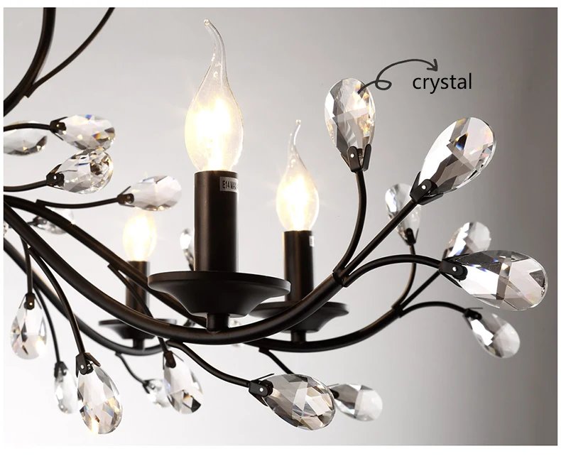 Kitchen Pendant Modern LED Crystal Chandeliers American Vintage Hanging Lights
