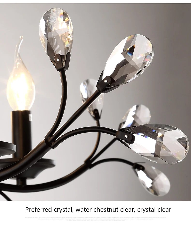 Kitchen Pendant Modern LED Crystal Chandeliers American Vintage Hanging Lights