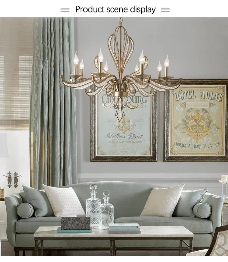 Al HaffaR American Retro Crystal Chandeliers French Creative