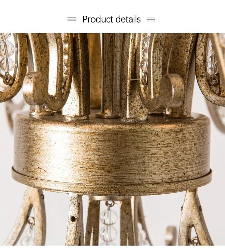 Al HaffaR American Retro Crystal Chandeliers French Creative