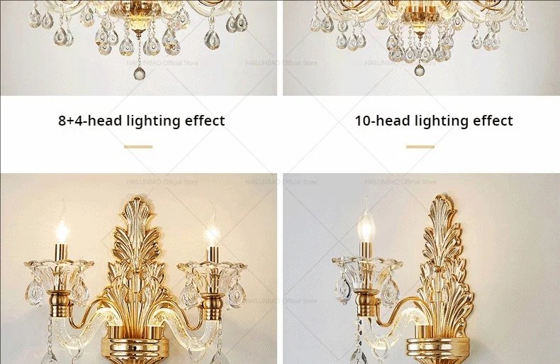 European Style Villa Duplex Living Room Candle Crystal Chandelier Fashion Hotel Lobby Lobby Project Simple Lighting Lighting
