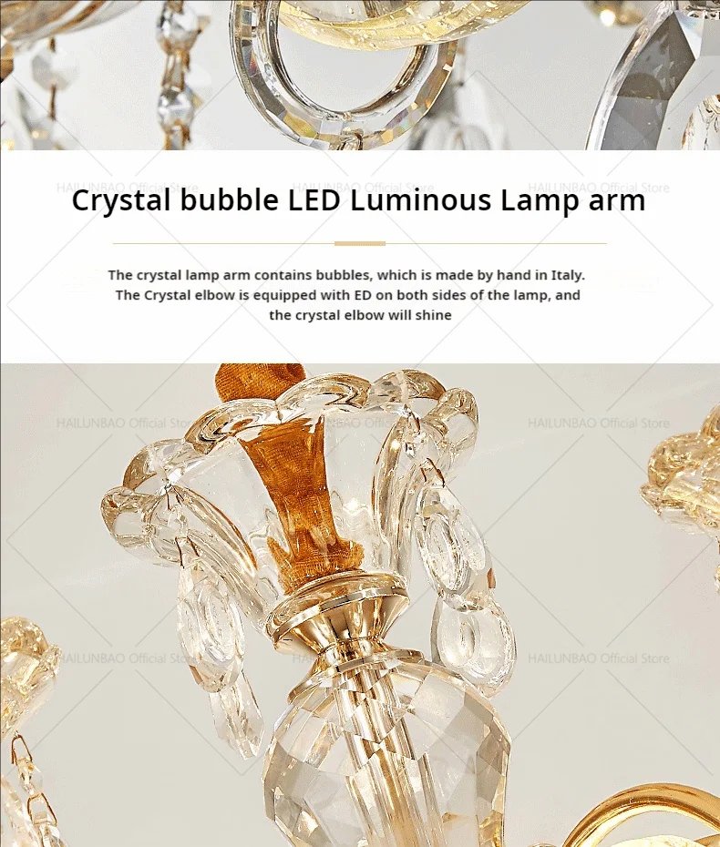 European Style Villa Duplex Living Room Candle Crystal Chandelier Fashion Hotel Lobby Lobby Project Simple Lighting Lighting