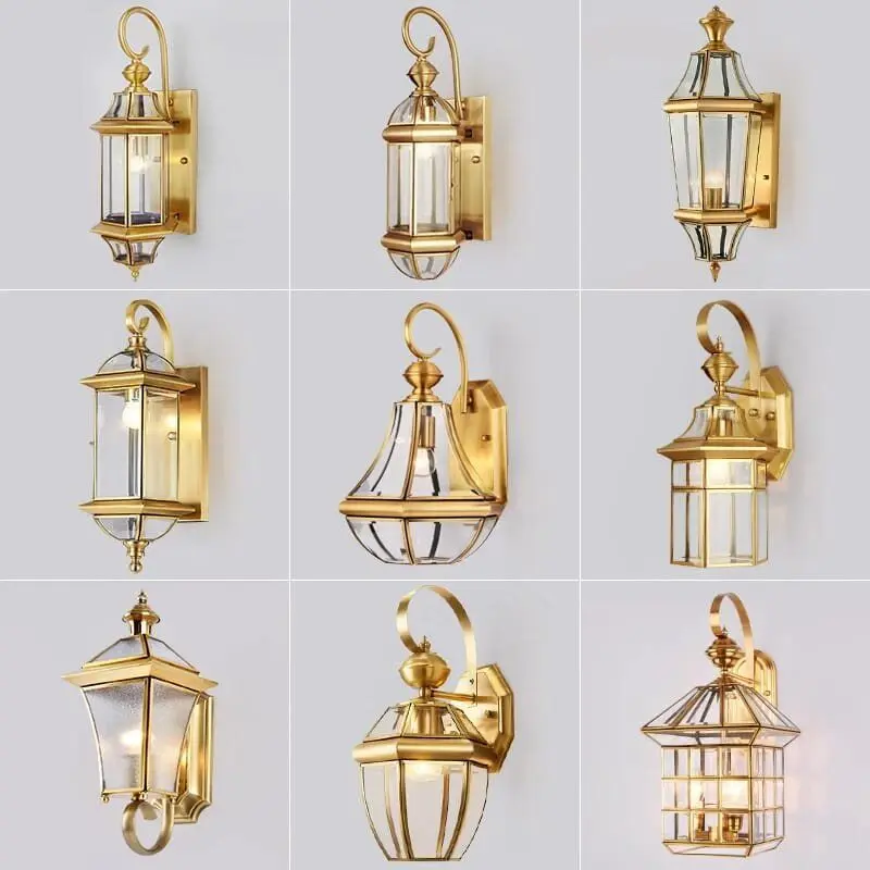 Copper wall lamp outdoor waterproof