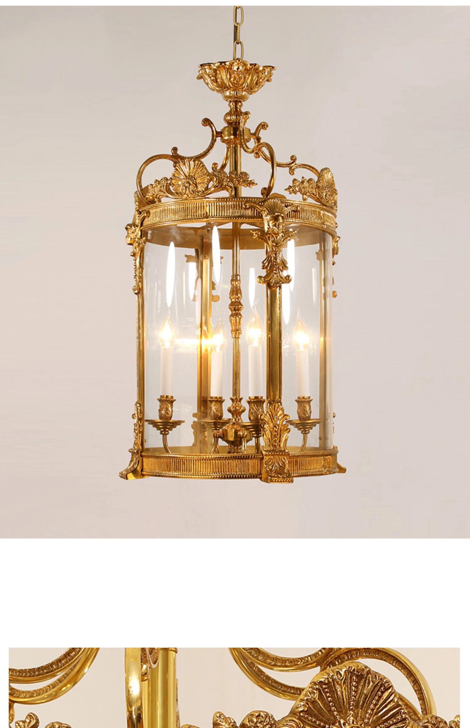 French Copper Chandelier European Lighting