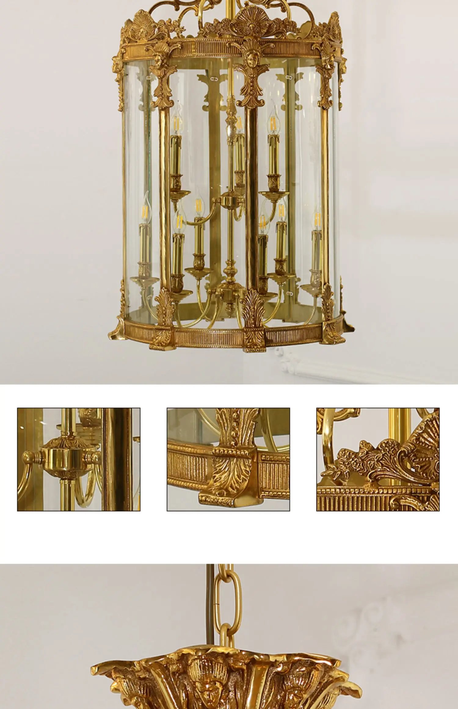 French Copper Chandelier European Lighting