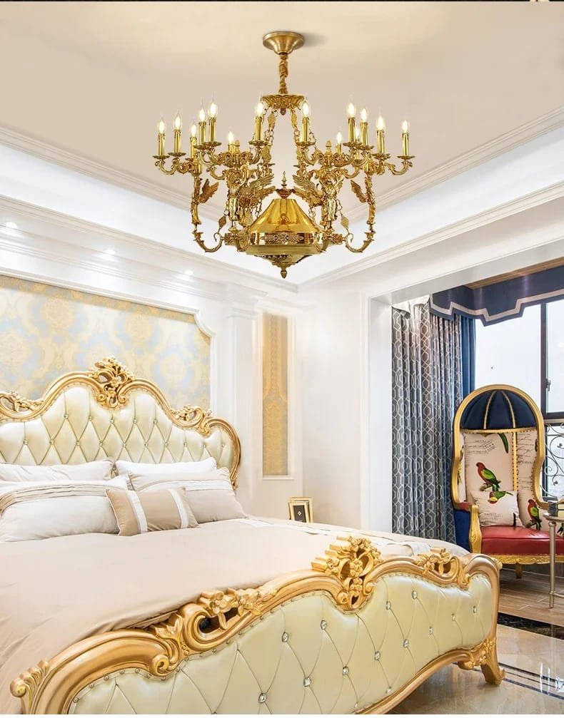 Classic European  Chandelier Brass Copper Luminaire