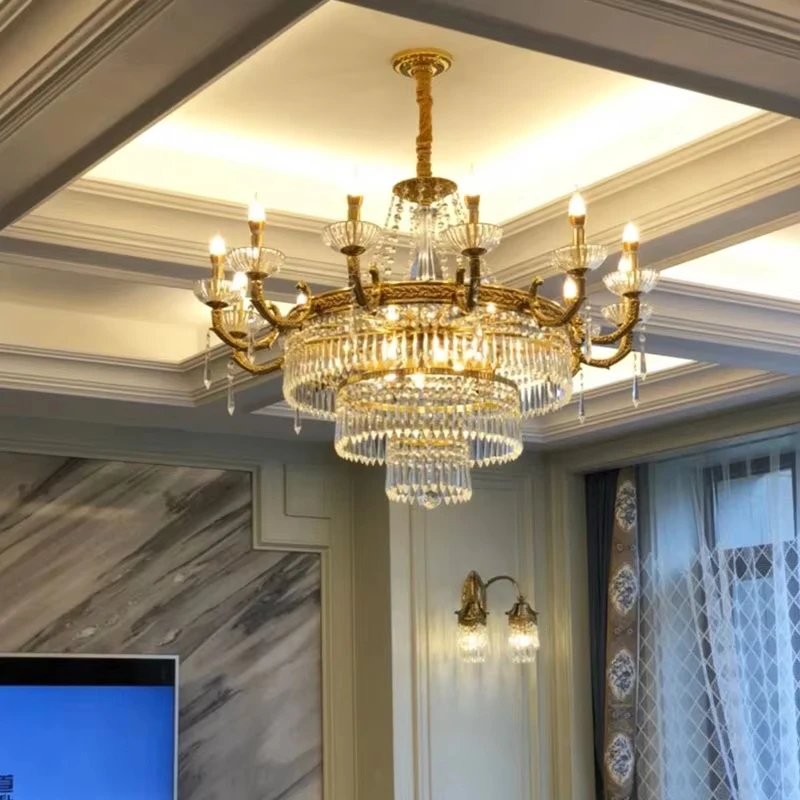 European Vintage Brass Chandelier Pendant Lighting