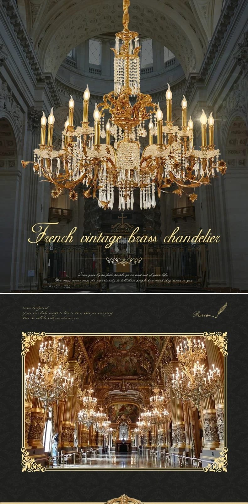 European Elegant Brass Chandelier Crystal French Classic Baroque