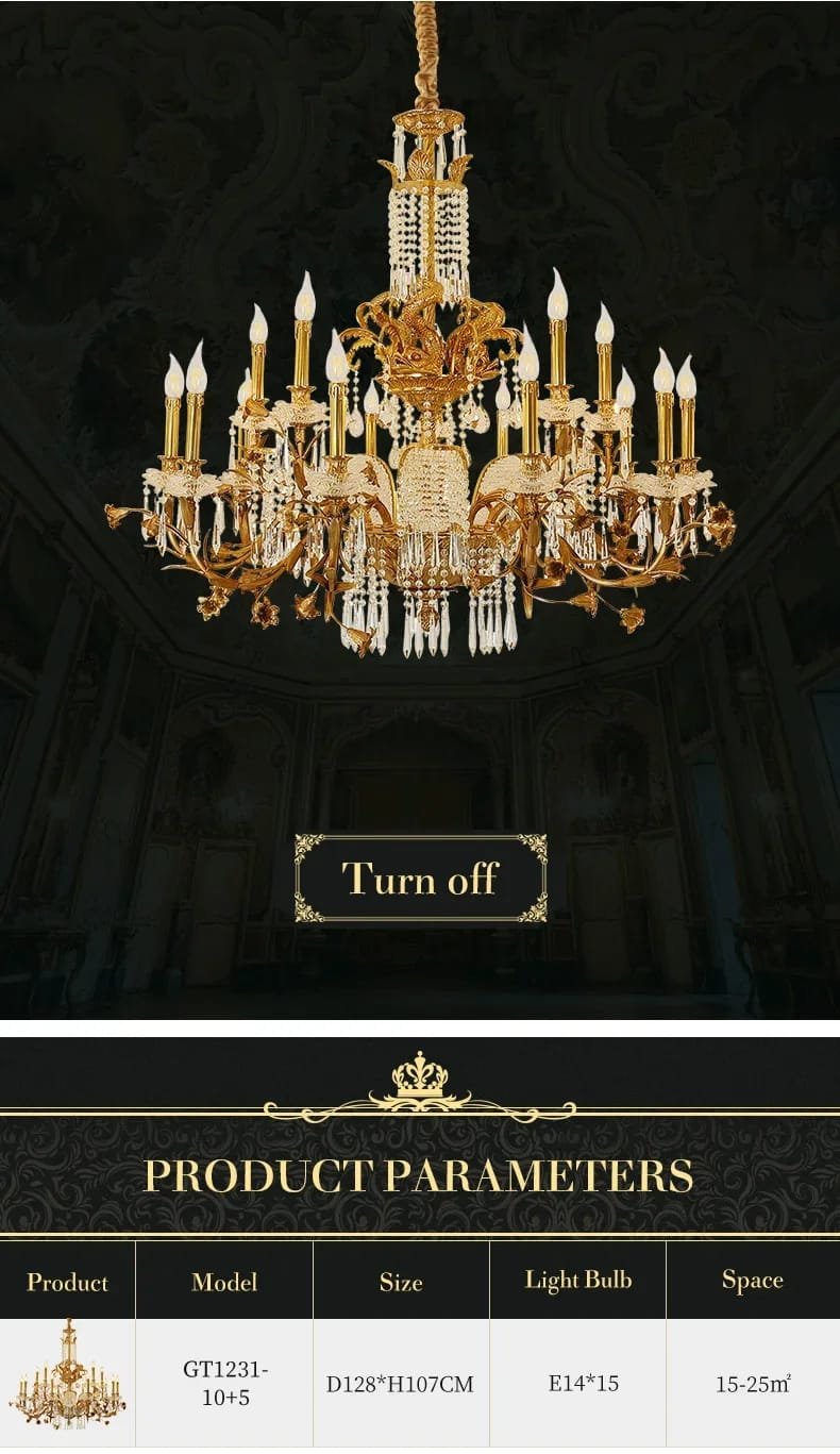 Chandelier Crystal French Classic Baroque