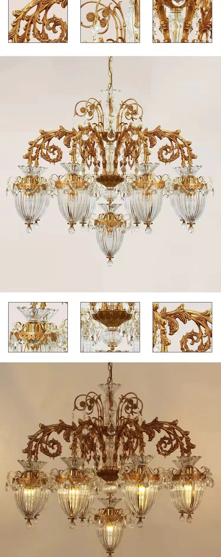 Pendant Chandelier European Rococo Classic Luxury Light Large Customize
