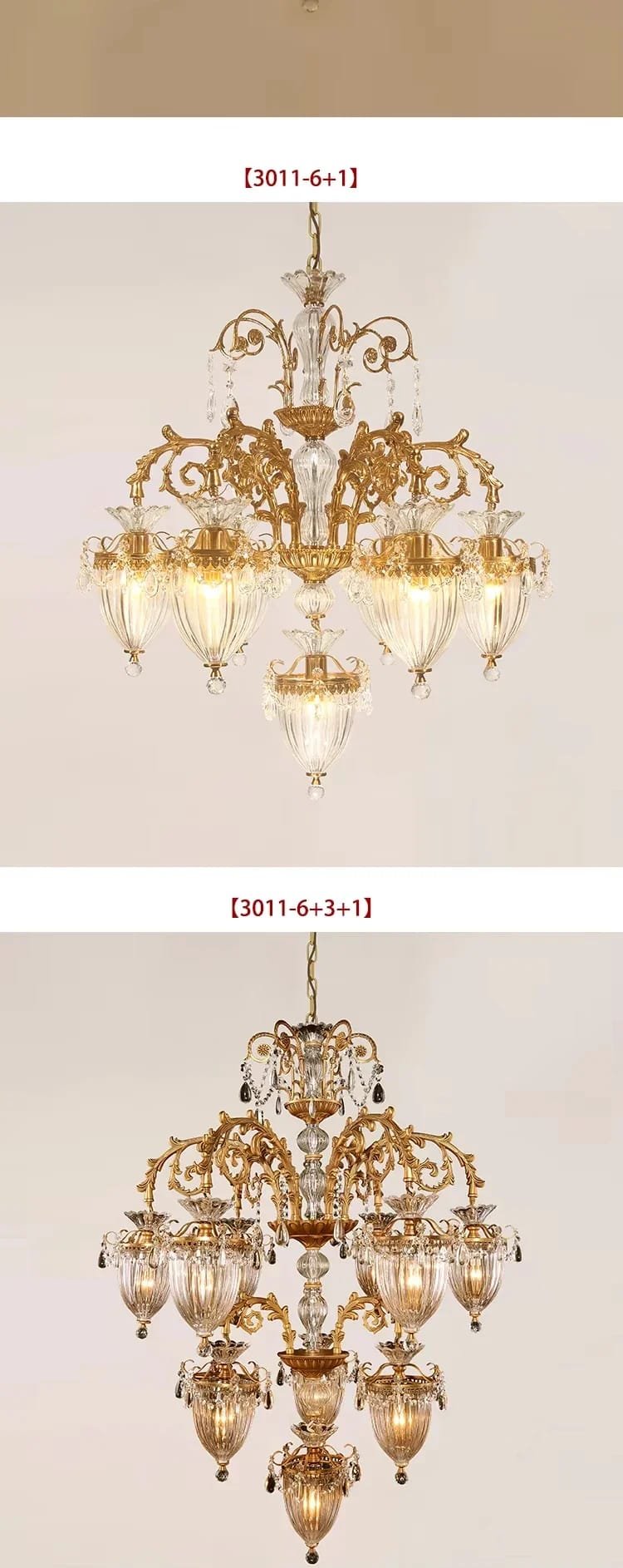 Pendant Chandelier European Rococo Classic Luxury Light Large Customize