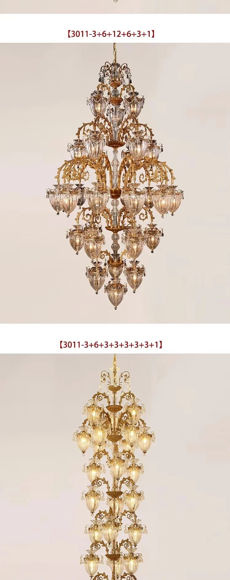 Pendant Chandelier European Rococo Classic Luxury Light Large Customize