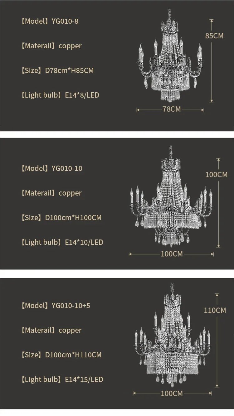 Luxury Crystal Spiral Brass Chandelier European
