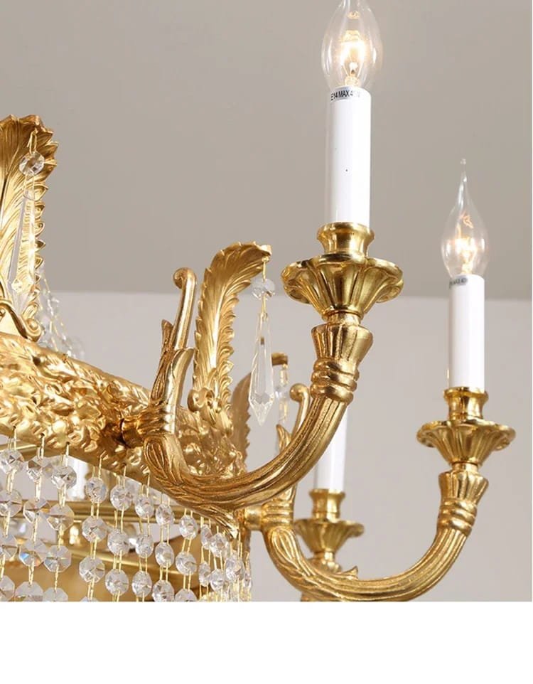 Luxury Crystal Spiral Brass Chandelier European