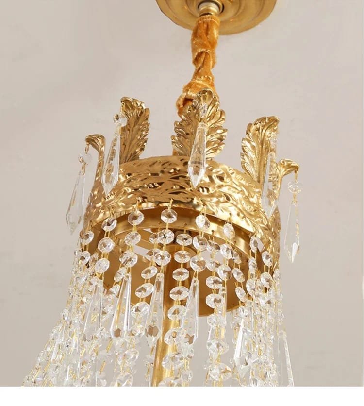 Luxury Crystal Spiral Brass Chandelier European