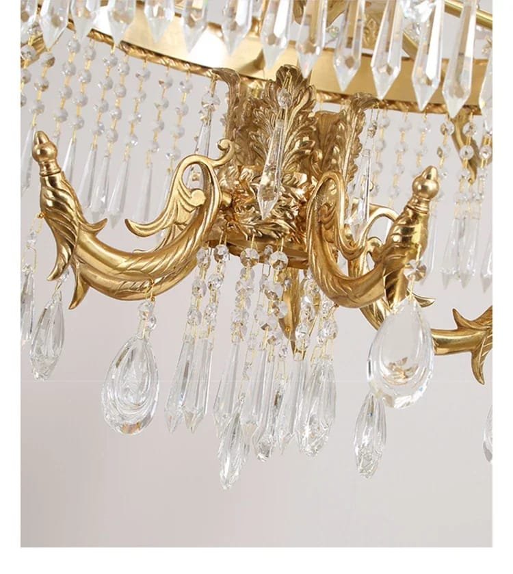 Luxury Crystal Spiral Brass Chandelier European