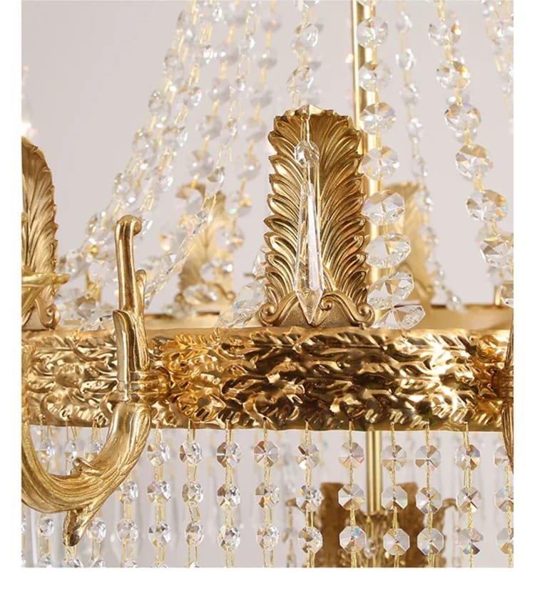 Luxury Crystal Spiral Brass Chandelier European