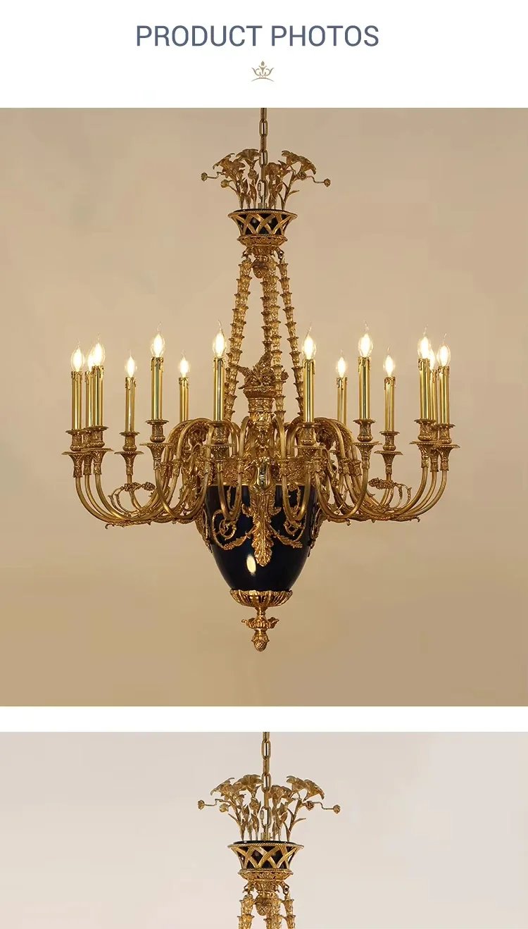 Luxury gold brass chandelier ceramics morano lighting