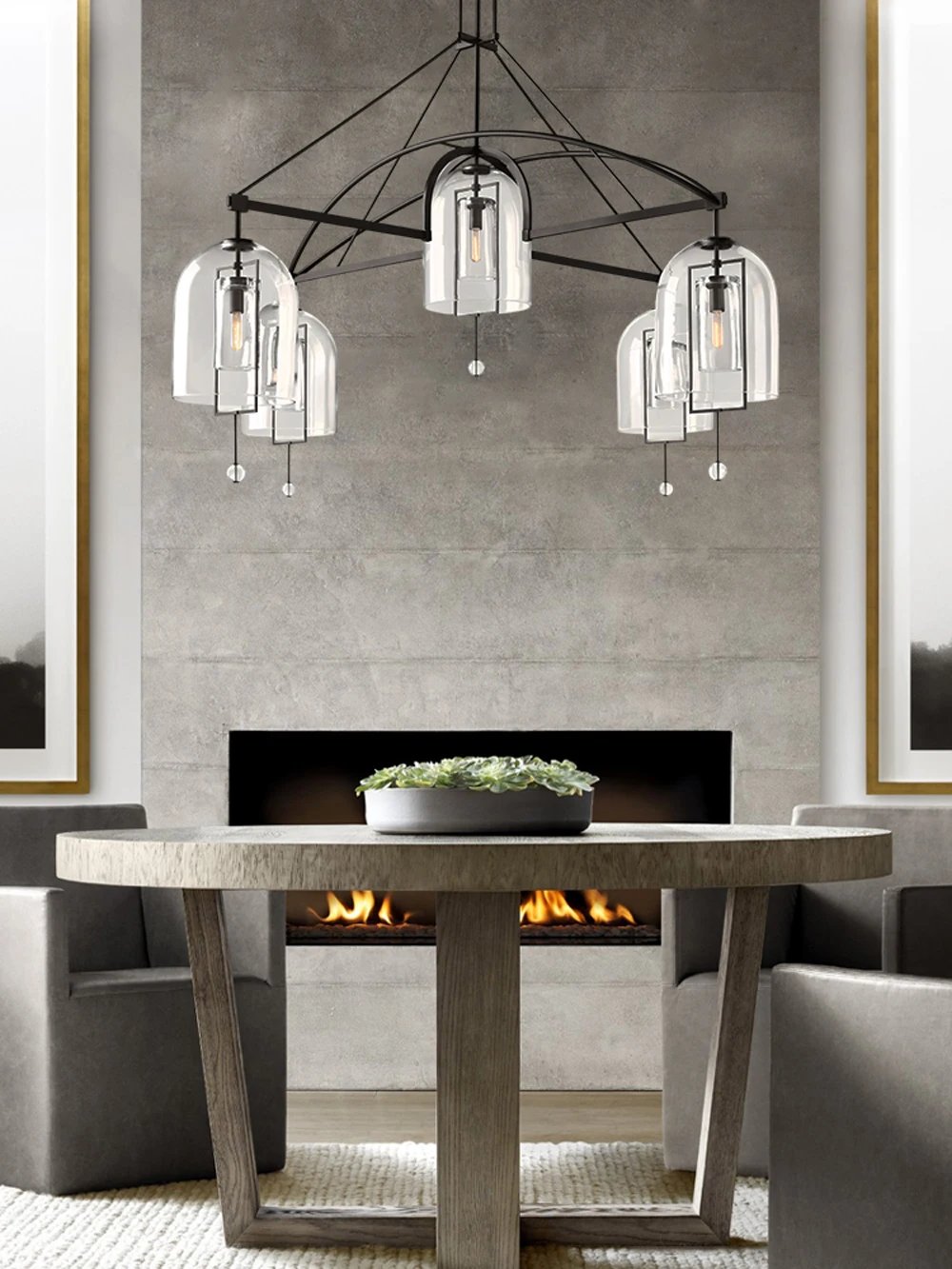 American Series Vintage Brass Lighting Decorative Lighting, Glass Covered Copper