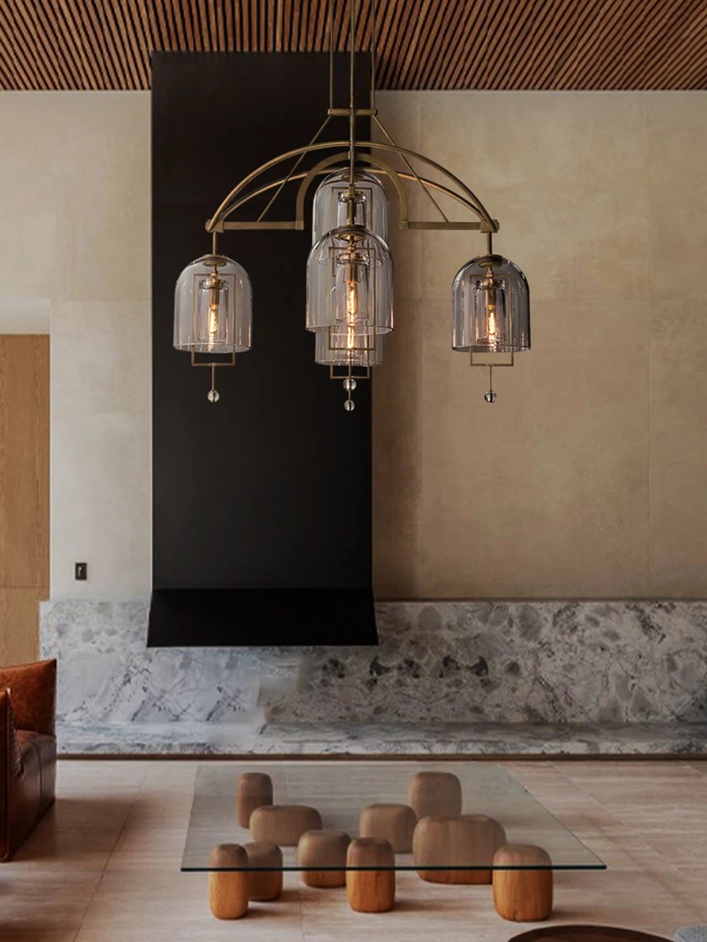 American Series Vintage Brass Lighting Decorative Lighting, Glass Covered Copper