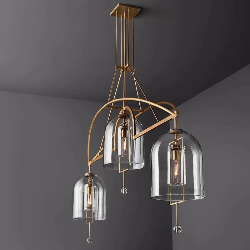 American Series Vintage Brass Lighting Decorative Lighting, Glass Covered Copper