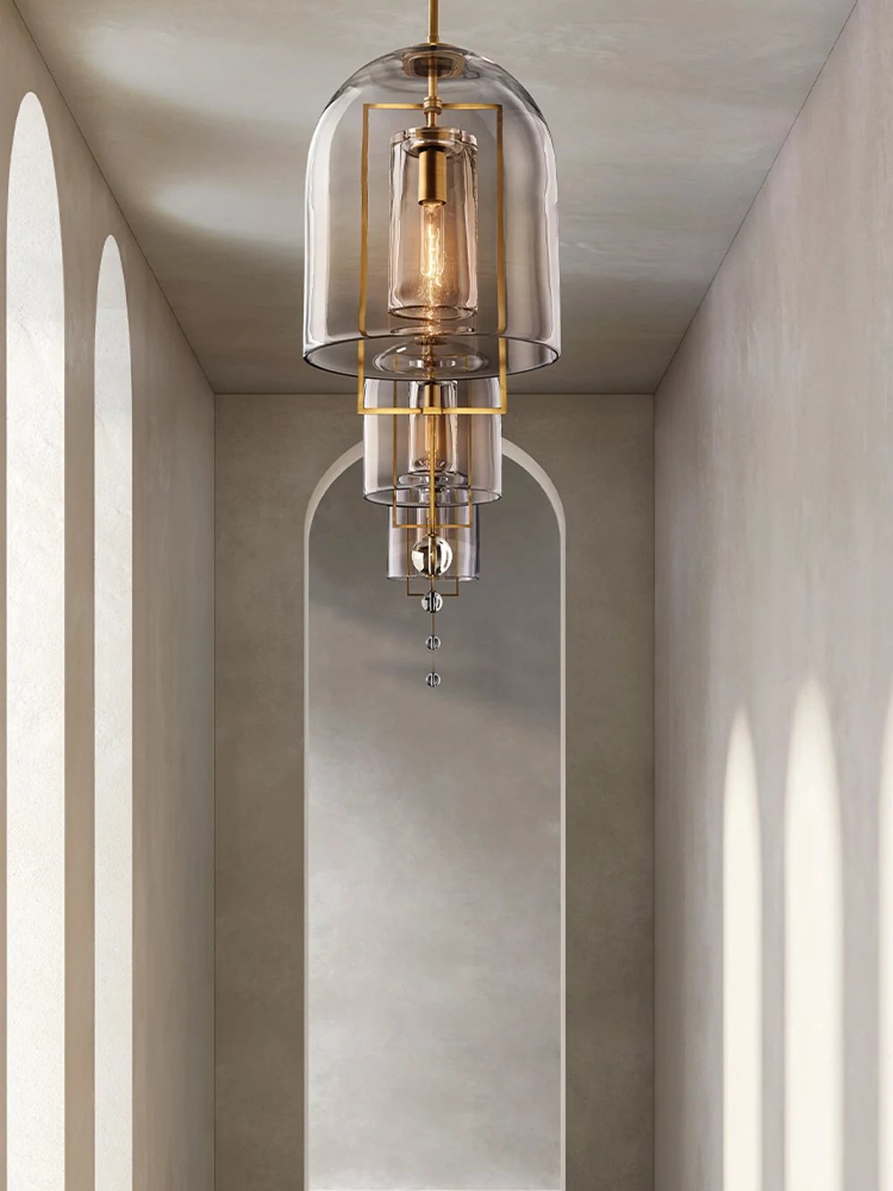 American Series Vintage Brass Lighting Decorative Lighting, Glass Covered Copper