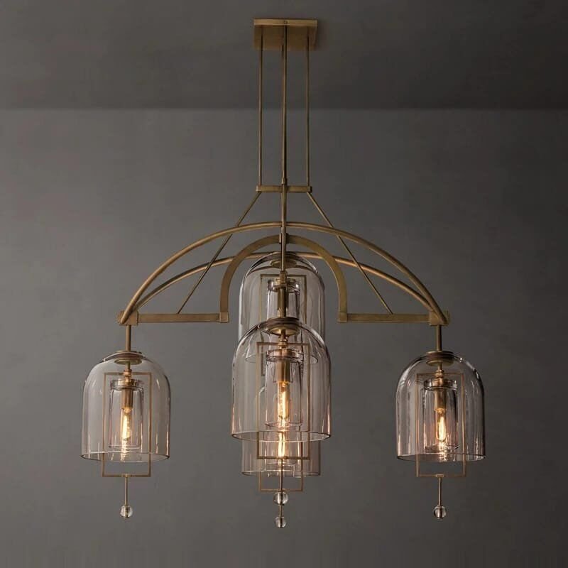 American Series Vintage Brass Lighting Decorative Lighting, Glass Covered Copper