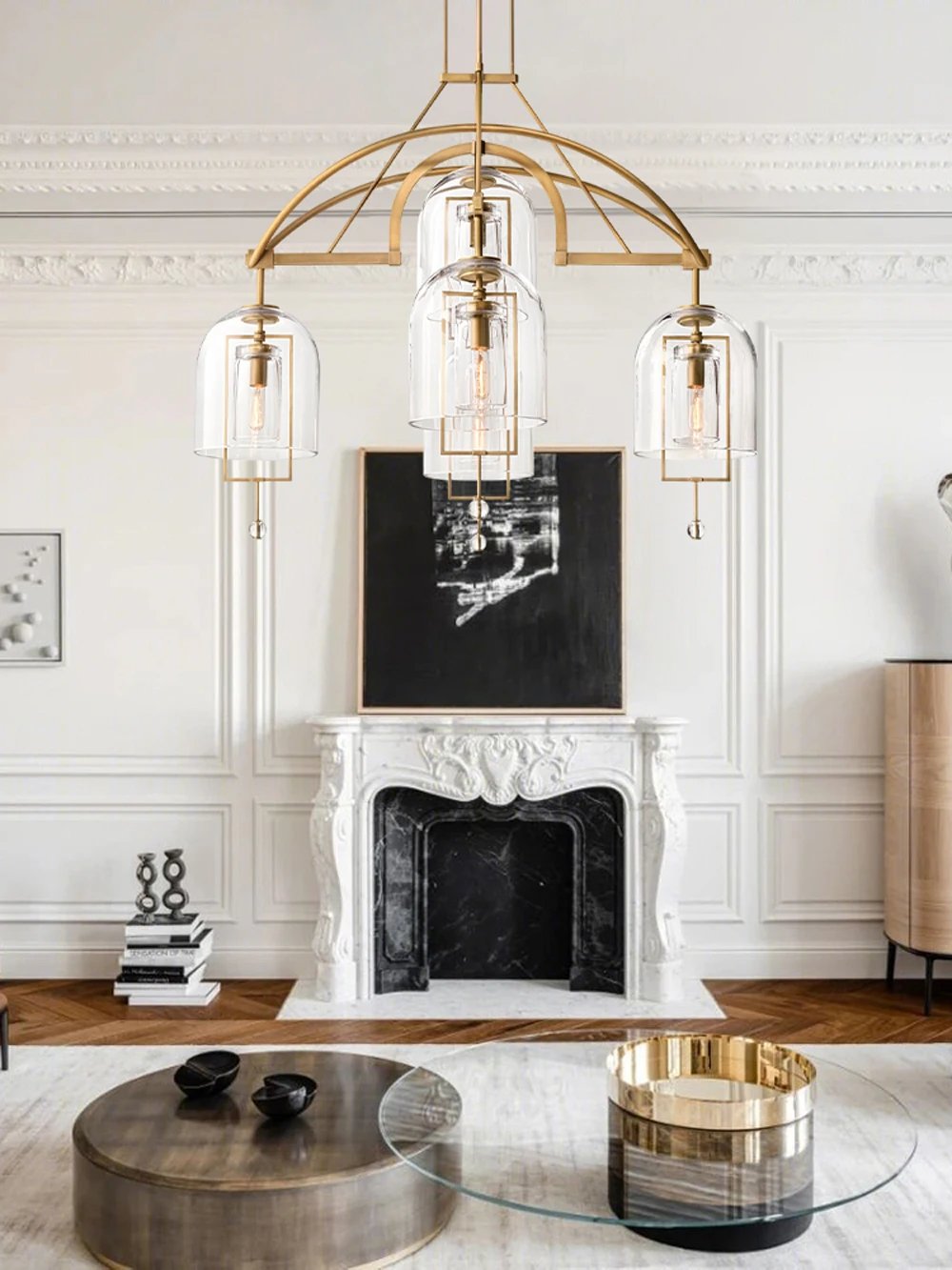 American Series Vintage Brass Lighting Decorative Lighting, Glass Covered Copper