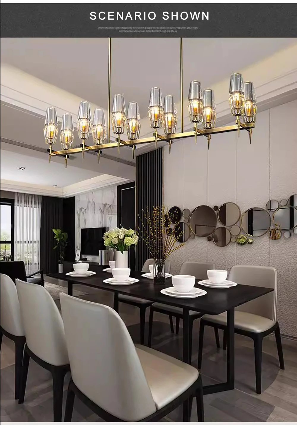 ceiling chandelier with crystal lustre Suitable for living room, bedroom Home interior lighting