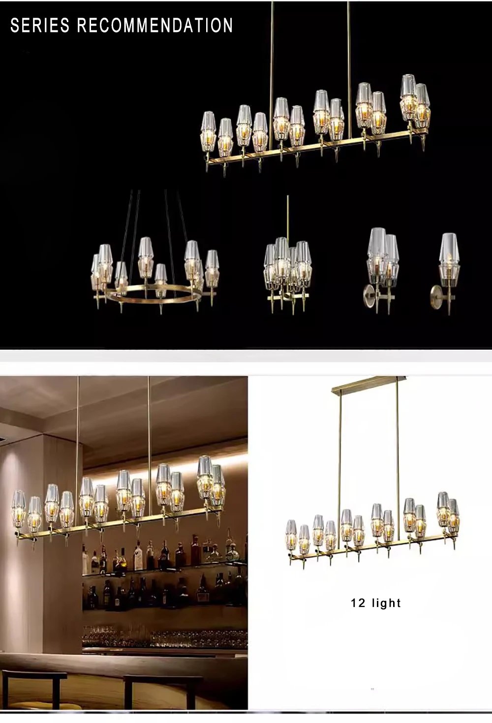 ceiling chandelier with crystal lustre Suitable for living room, bedroom Home interior lighting