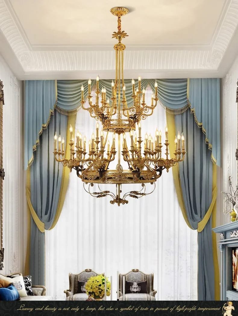 European Brass Chandelier Black Angel Design Large Chandeliers
