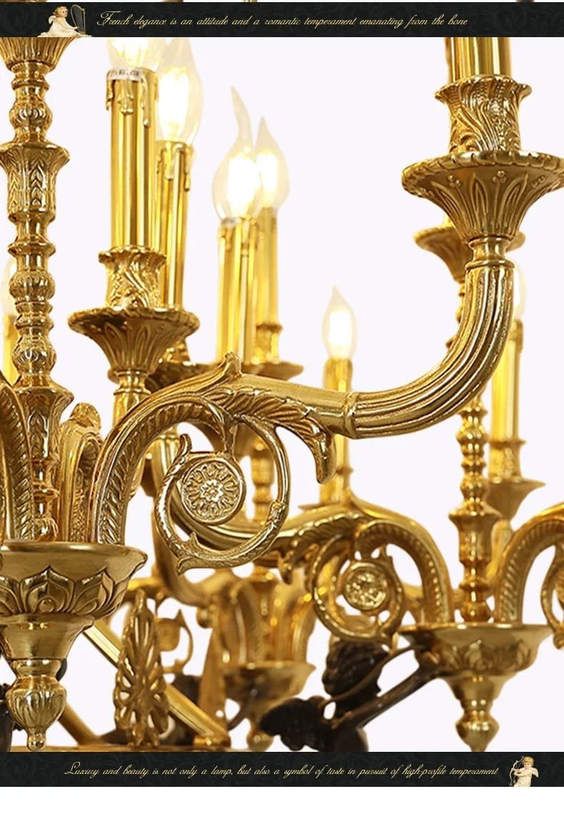 European Brass Chandelier Black Angel Design Large Chandeliers
