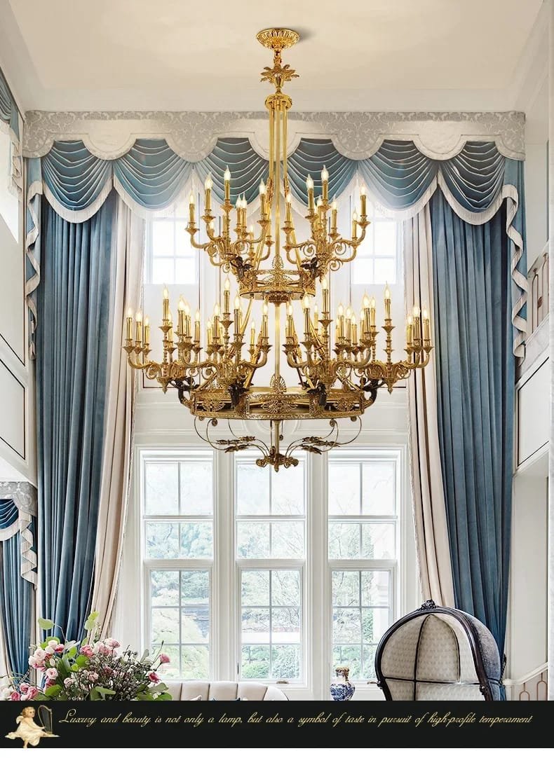 European Brass Chandelier Black Angel Design Large Chandeliers