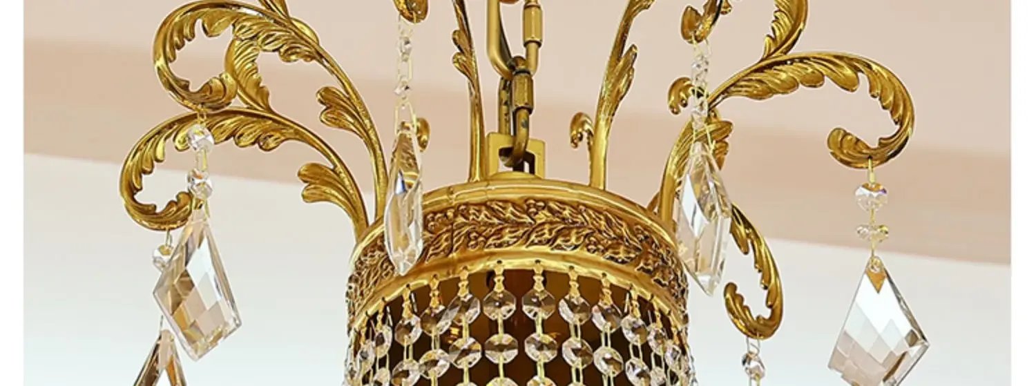 French style all-copper crystal chandelier European large