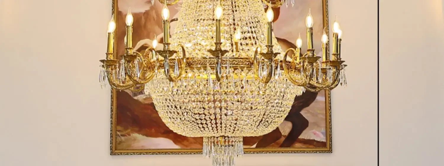 French style all-copper crystal chandelier European large