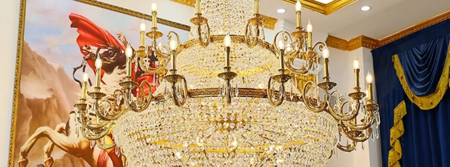 French style all-copper crystal chandelier European large