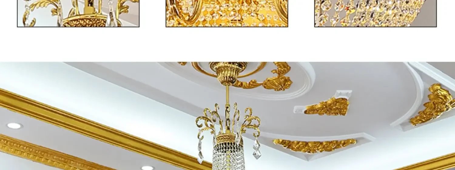 French style all-copper crystal chandelier European large